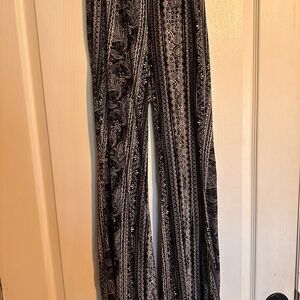 Black and White Patterned Women's Pants